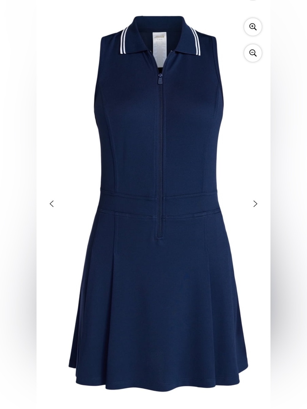 Avia Blue Cove Sleeveless Zip-Front Golf Dress with Contrast Collar - Picture 4 of 7